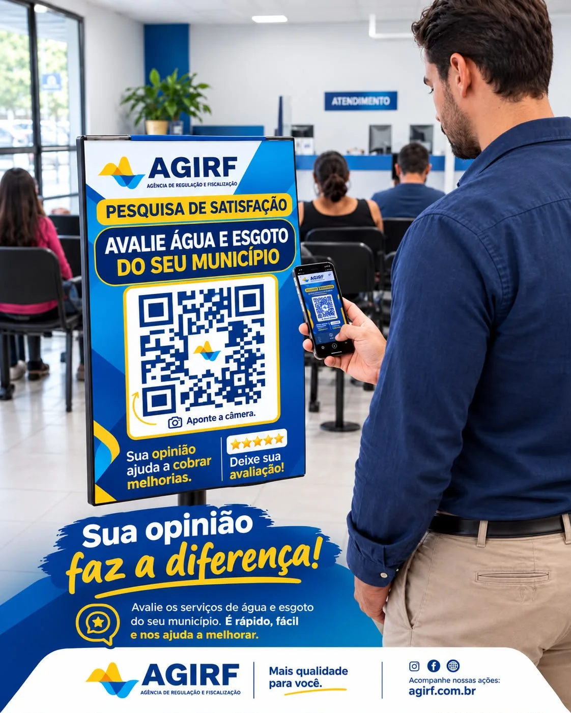 AGIRF amplia participação popular com pesquisa de satisfação nos municípios regulados.